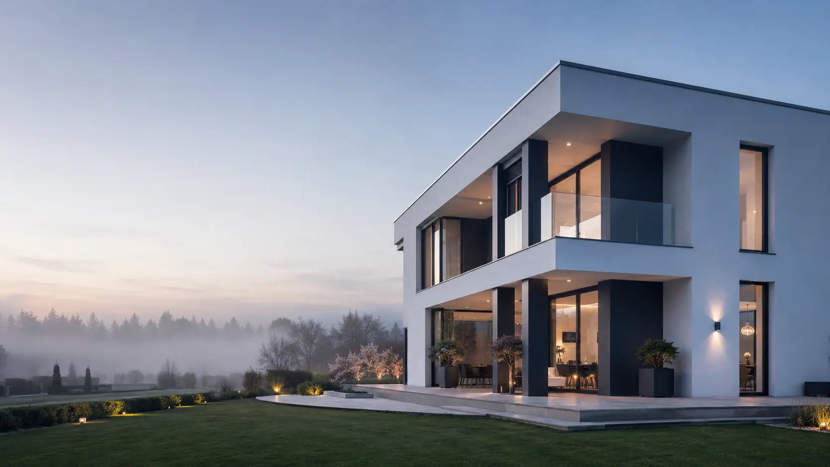 Modernes Wohnhaus als Architekturvisualisierung